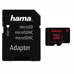 Hama microSDHC 32 GB UHS Speed Class 3 UHS-I 80 MB/s   adaptr