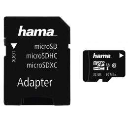 Hama microSDHC 32 GB Class 10 UHS-I 80 MB/s   Adapter/Mobile