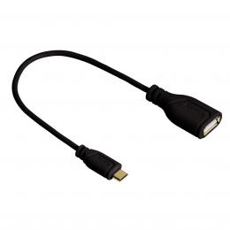 Hama micro USB OTG redukce Flexi-Slim, oboustrann konektor, 15 cm, ern