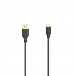 Hama USB-C 2.0 kabel typ A-C 0,75 m, Flexi-Slim, ern