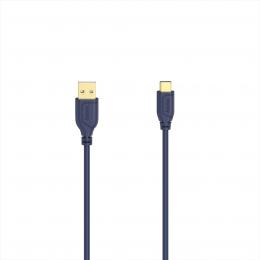 Hama USB-C 2.0 kabel typ A-C 0,75 m, Flexi-Slim, modr