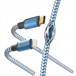 Hama MFi USB-C Lightning kabel Reflective pro Apple, 1,5 m, modr