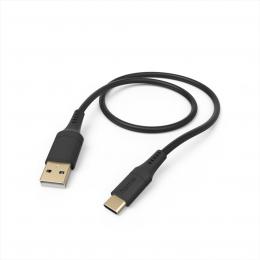 Hama kabel USB-C 2.0 typ A-C 1,5 m Flexible, silikonov, ern