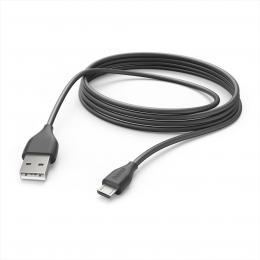 Hama kabel micro USB, 3 m, ern