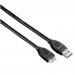 Hama USB 3.0 kabel, typ A - micro B, 0,75 m, ern