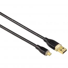 Hama micro USB 2.0 kabel, typ A - micro B, 1,8m, ern