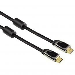 Hama HDMI kabel vidlice-vidlice, 3 m, pozlac., ferit. filtry, kovov vidlice, opleten, Ethernet